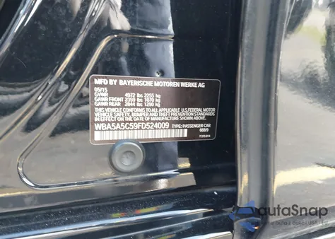 2015 BMW 528 из США, поврежденный, VIN WBA5A5C59FD524009